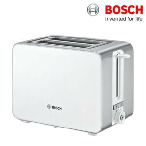 Bosch Sky TAT7201GB 1050W Compact 2-Slice Toaster Stainless Steel White