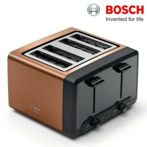 Bosch TAT4P449GB DesignLine 1800W 4 Slice Toaster Copper Stainless Steel