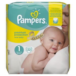 Pampers Premium Protection 22 New Baby Nappies – Size 1 (2-5 kg)